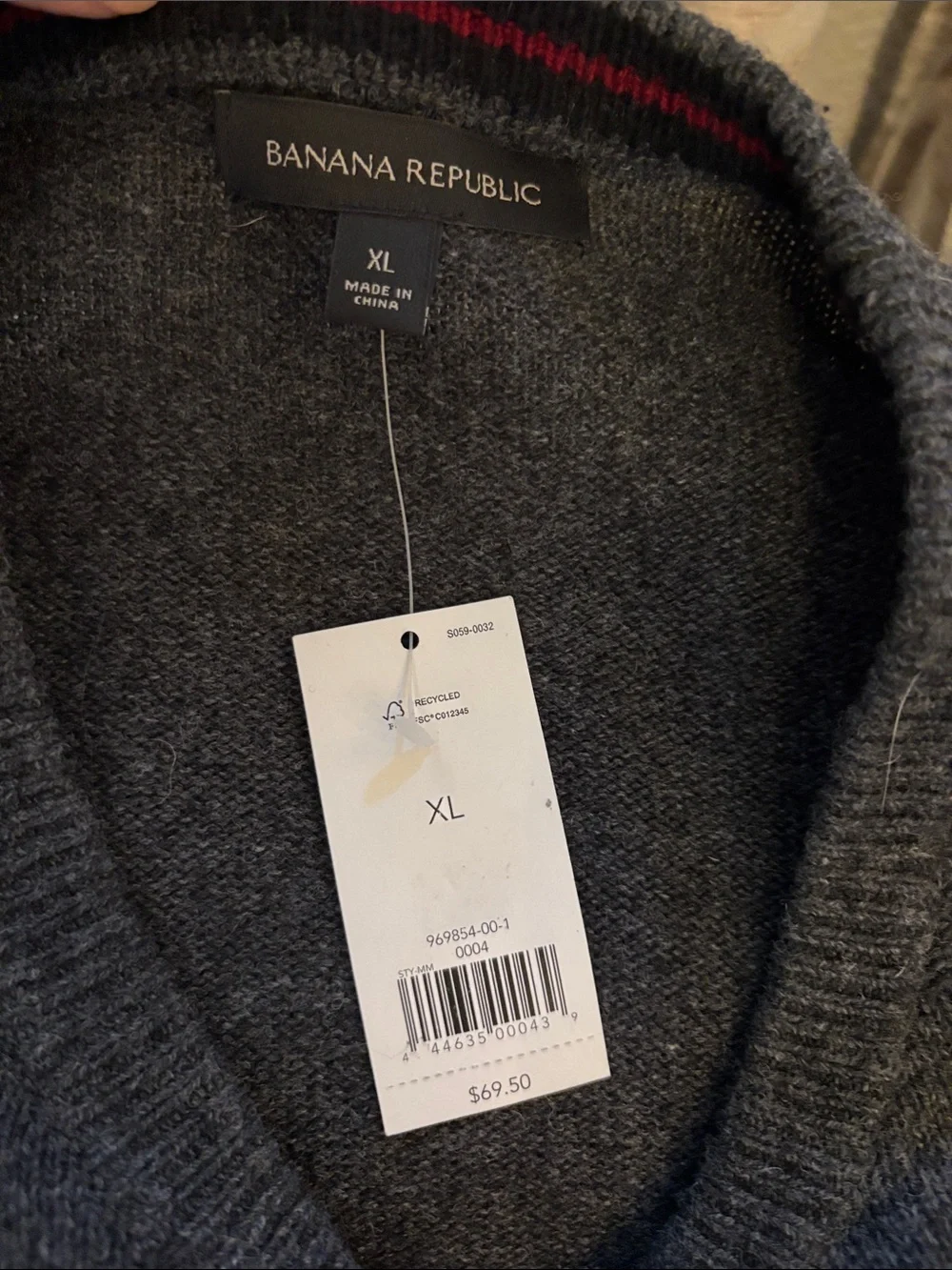 Banana Republic Men's Crewneck Sweater - Charcoal Gray